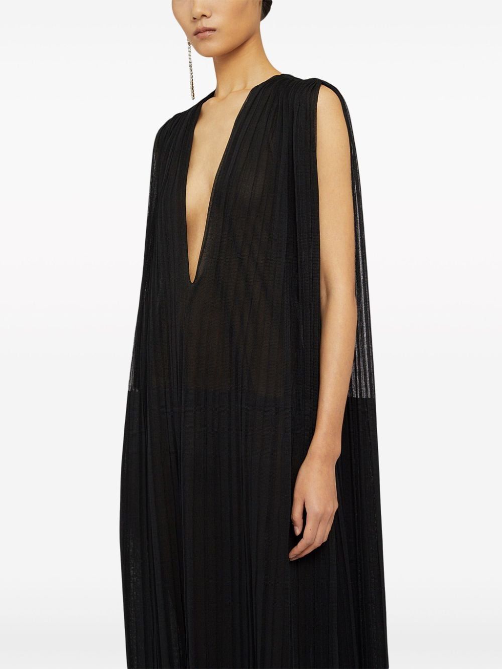 JIL SANDER Elegant Silk Mini Dress with Deep V-Neckline