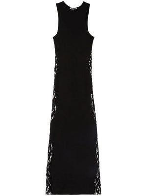فستان أسود بتفاصيل دانتيل - مجموعة SS24