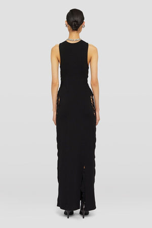 JIL SANDER Black Lace Panel Dress for Women - SS24 Collection