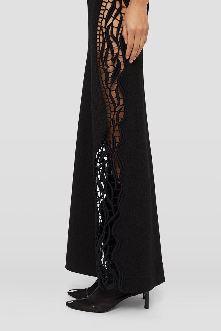 JIL SANDER Black Lace Panel Dress for Women - SS24 Collection