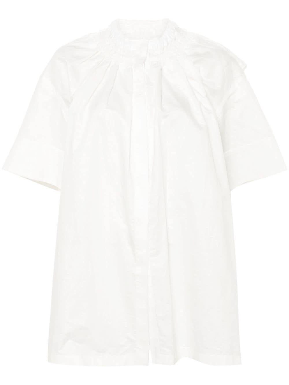 JIL SANDER Natural Mini Blouse with Curly Neck