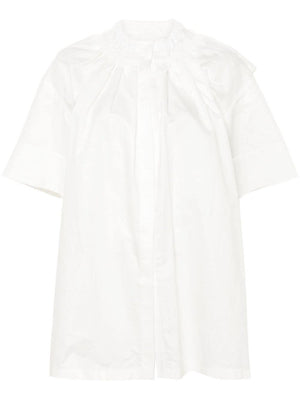 JIL SANDER Natural Mini Blouse with Curly Neck