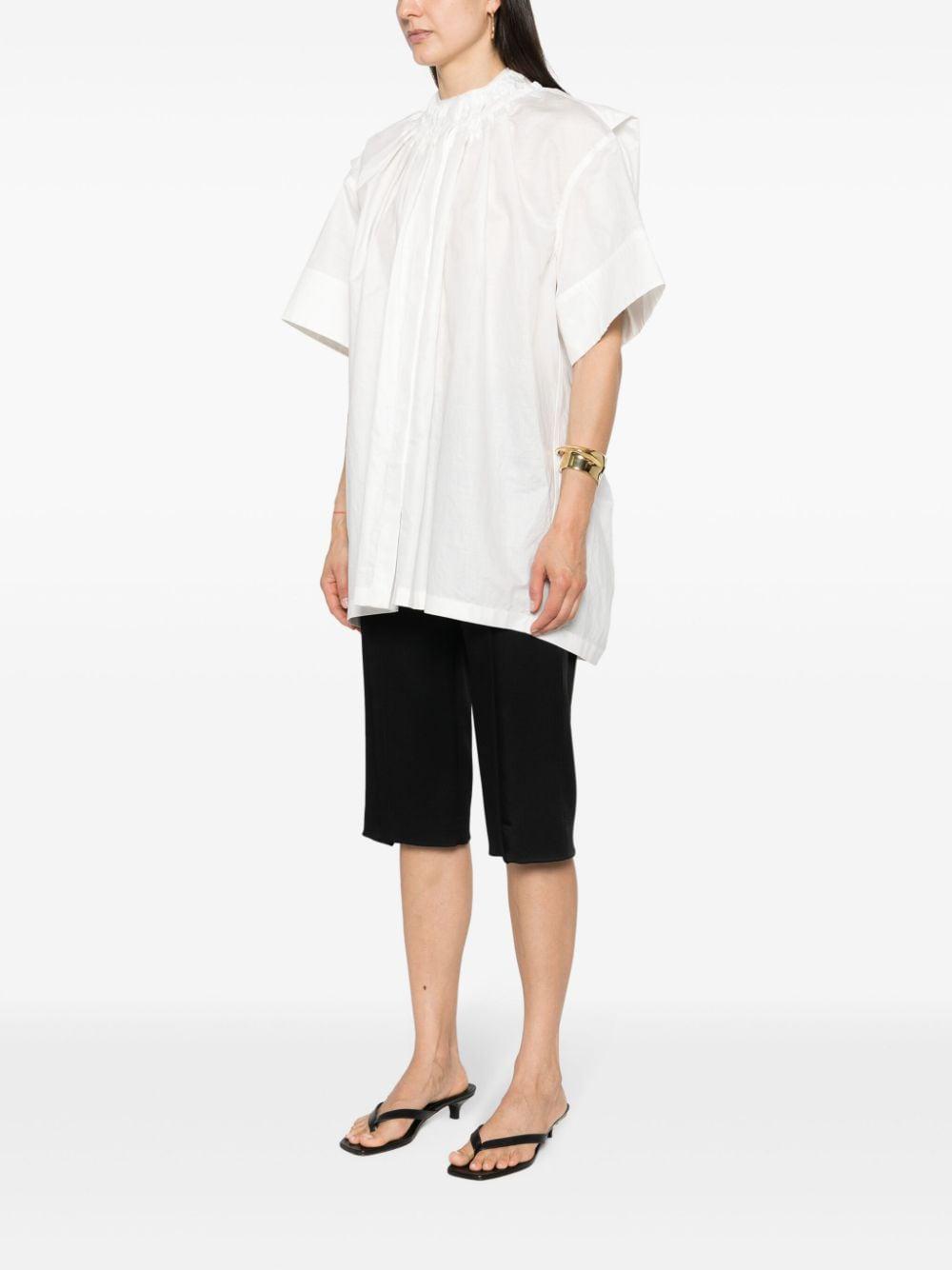 JIL SANDER Natural Mini Blouse with Curly Neck