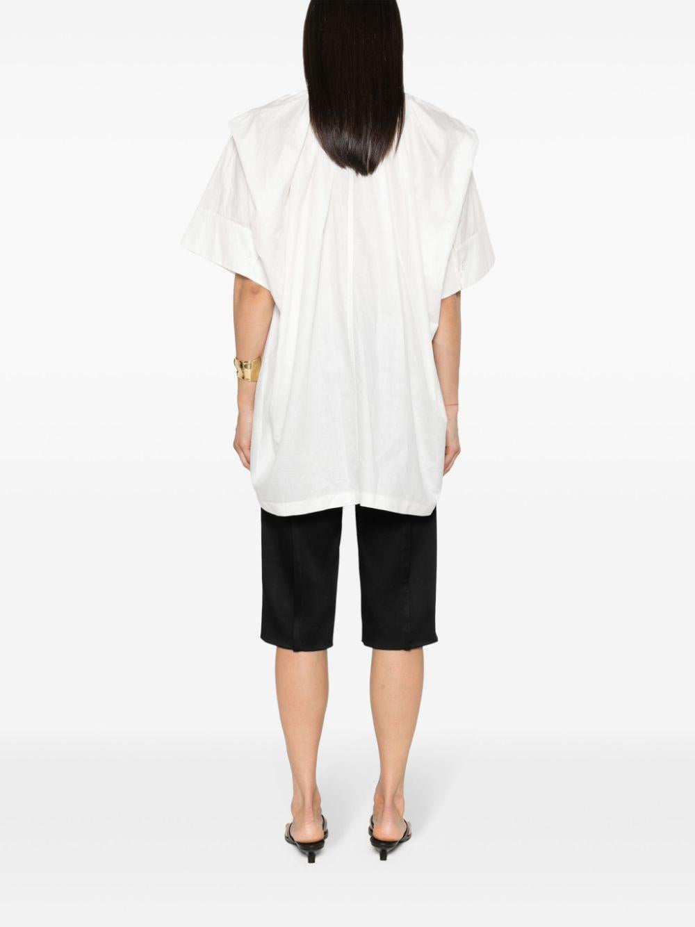 JIL SANDER Natural Mini Blouse with Curly Neck