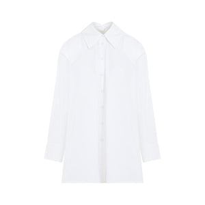 JIL SANDER Oversized White Shirt with Wide Pointed Collar for Women - SS24 Collection