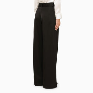 Wide Black Trousers for Women - High Waist Loose-Fitting Pants for FW23