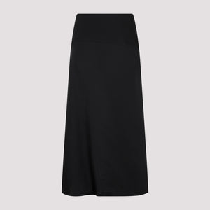 JIL SANDER Black Viscose and Silk Skirt for Women