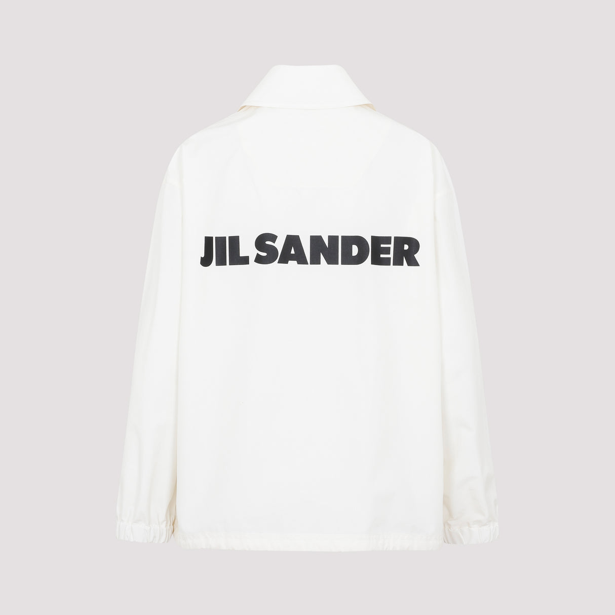 JIL SANDER Black Waterproof Cotton Jacket with Logo Print for Women - SS24