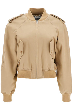 MOSCHINO COUTURE Cotton Blend Gabardine Bomber Jacket - Size 40