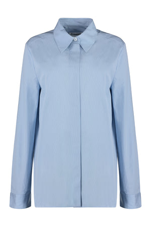 JIL SANDER Striped Cotton Shirt for Women - Light Blue, FW23