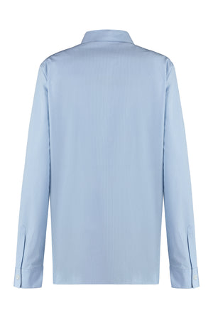 JIL SANDER Striped Cotton Shirt for Women - Light Blue, FW23