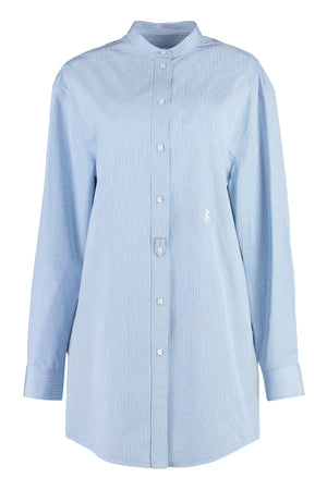 JIL SANDER Light Blue Striped Wednesday Shirt for Women