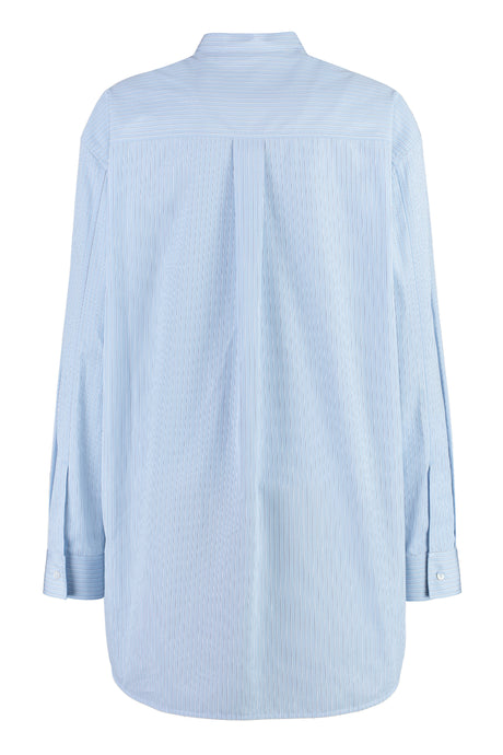 JIL SANDER Light Blue Striped Wednesday Shirt for Women