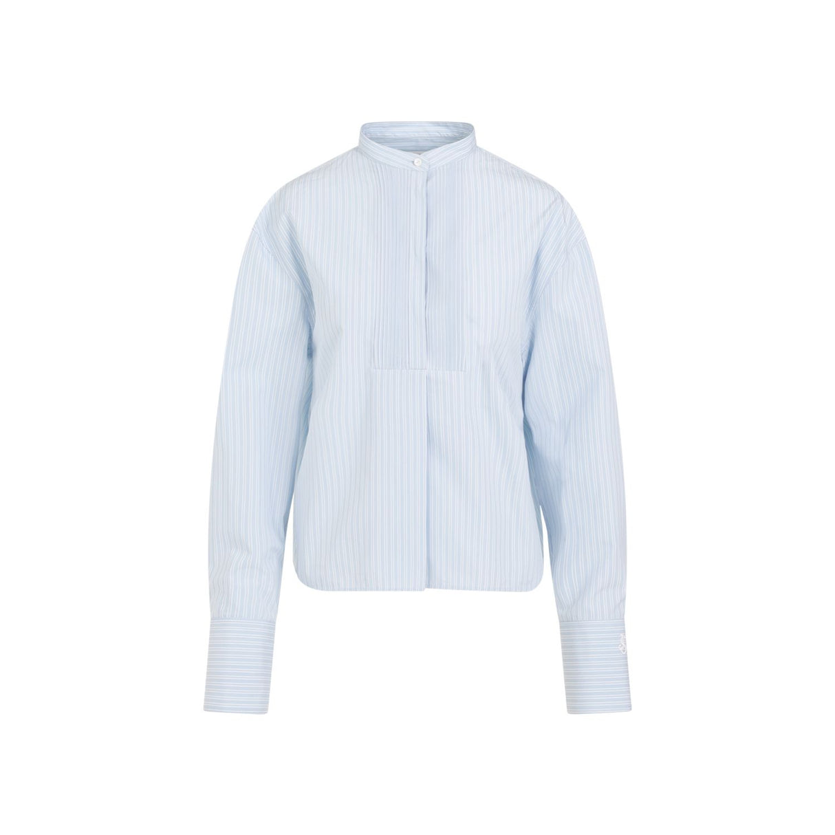 Blue Cropped Boxy Shirt for Women