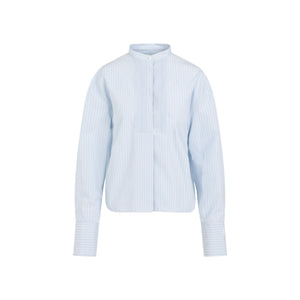 Blue Cropped Boxy Shirt for Women