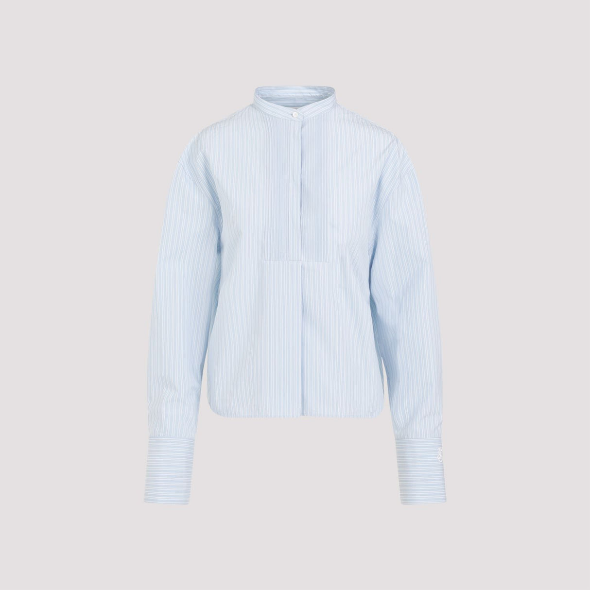 Blue Cropped Boxy Shirt for Women