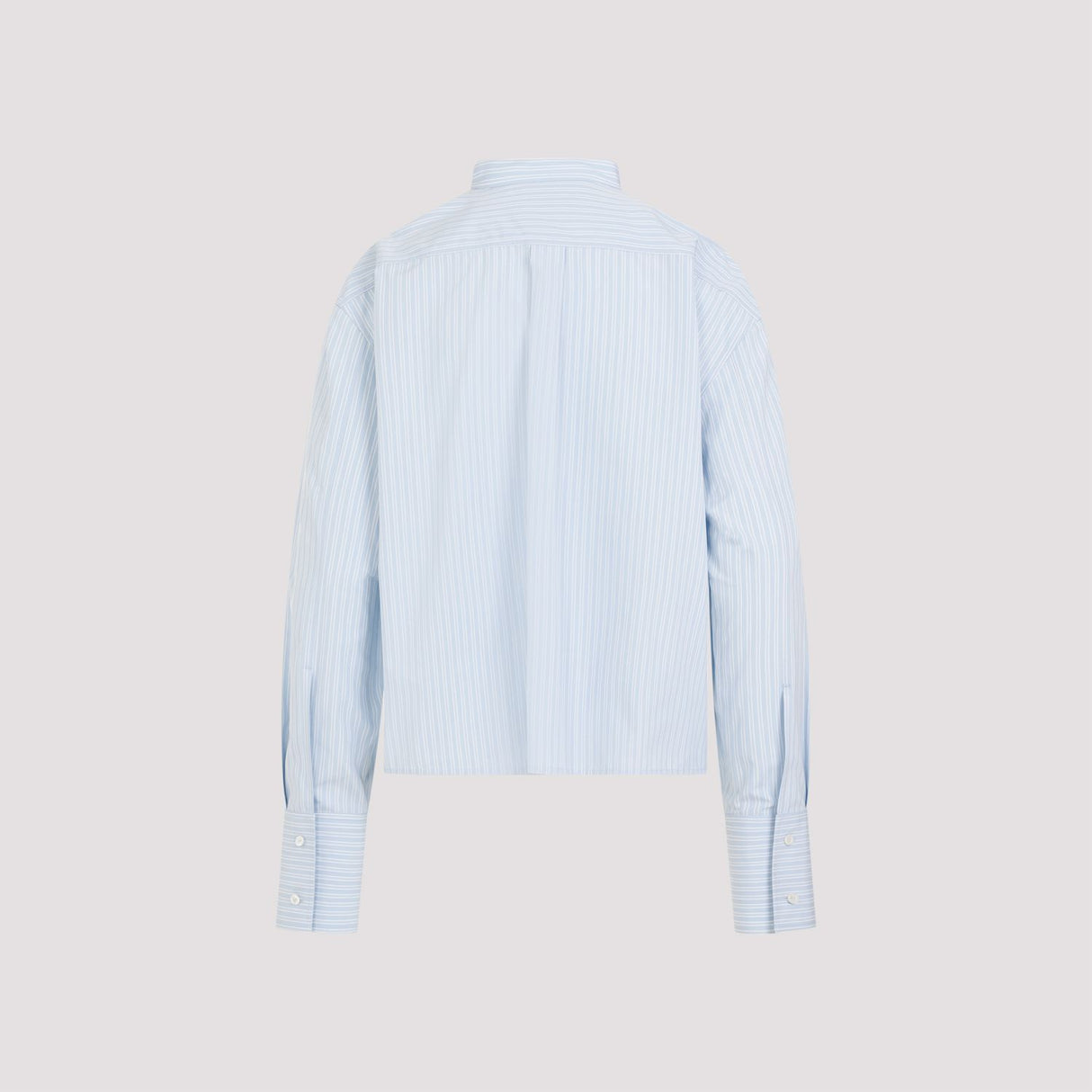 Blue Cropped Boxy Shirt for Women