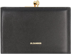 JIL SANDER Elegant Mini Black Calfskin Leather Wallet