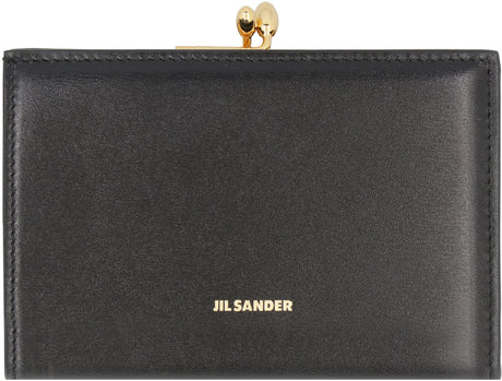 JIL SANDER Elegant Mini Black Calfskin Leather Wallet