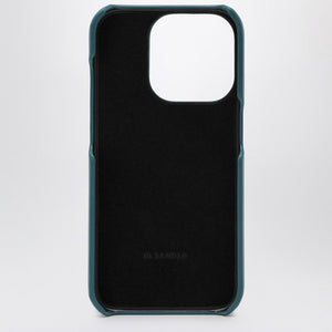 JIL SANDER Luxe Lagoon-Colored iPhone 15 Pro Max Cover with Card Pocket