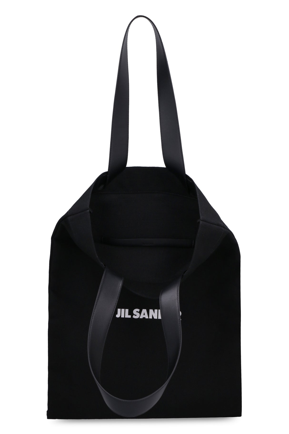 JIL SANDER Stylish Black Canvas Tote Handbag for Women