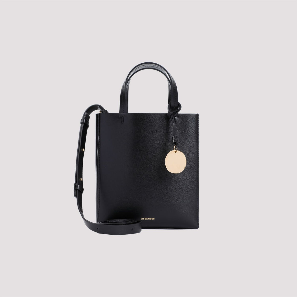 JIL SANDER Mini Bond Black Leather Tote Shoulder Bag - Women's 100% Calf Leather - 17cm W x 19cm H x 6.5cm D