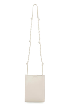 Tangle Crossbody Bag - White Leather Decorative Knots Strap Mini Bag