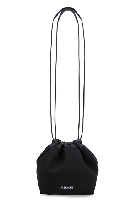經典黑色帆布桶袋 - 女裝2024年新款