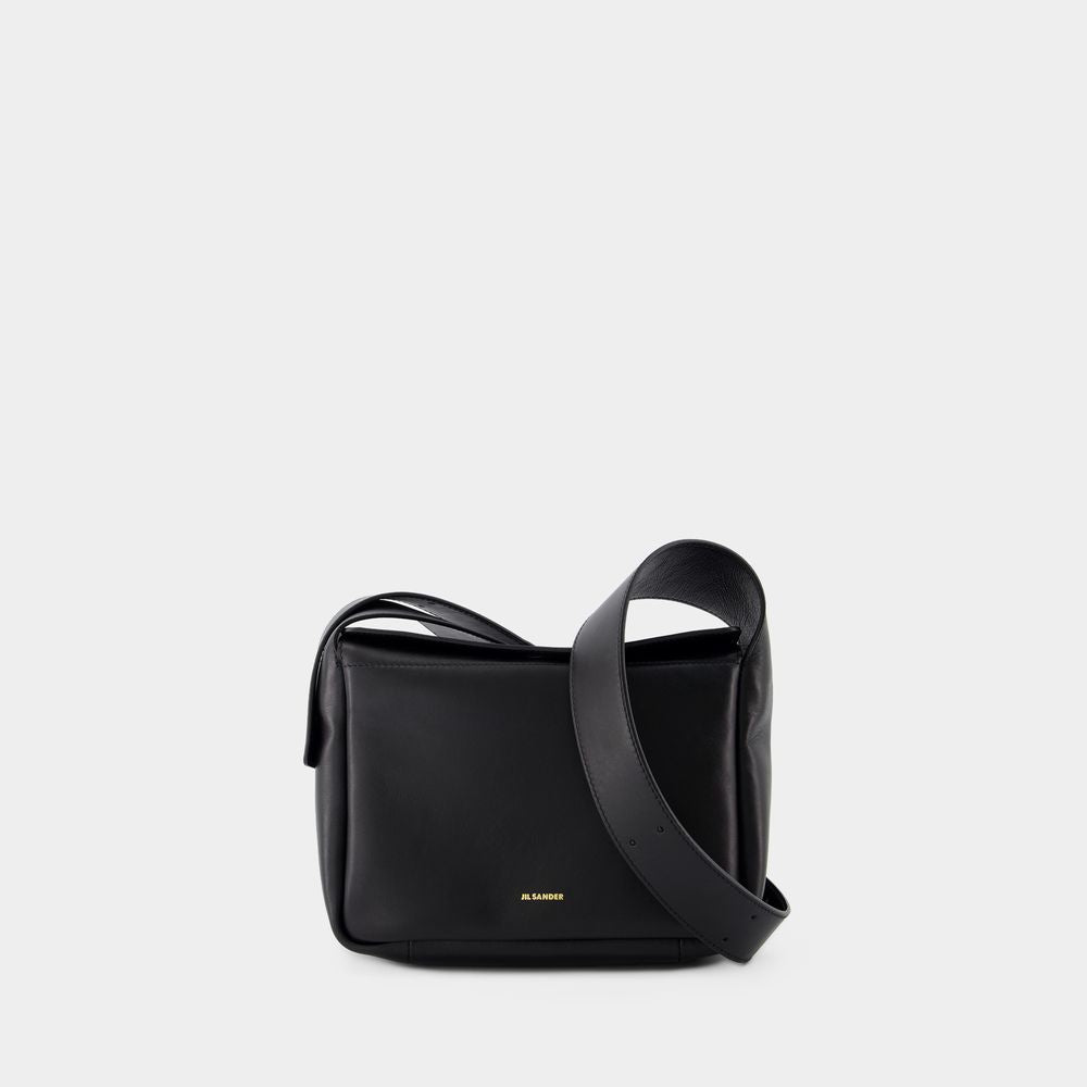 JIL SANDER Mini Black Leather Shoulder Bag