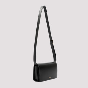 JIL SANDER Women's Black Leather All-day Buckle Handbag for SS24