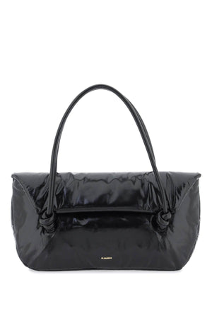 Padded Leather Shoulder Bag with Iconic Decorative Knots