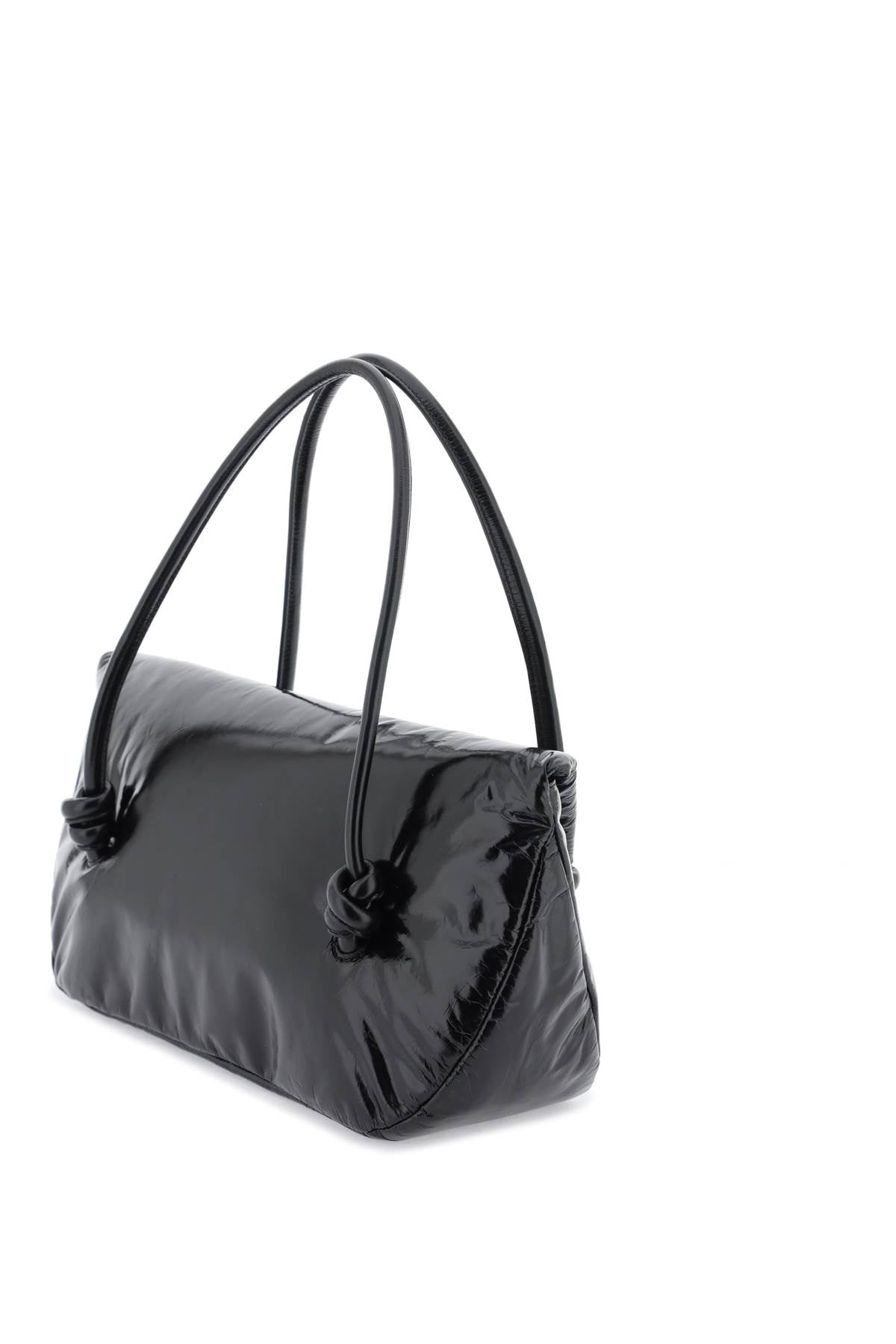 Padded Leather Shoulder Bag with Iconic Decorative Knots