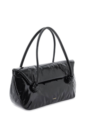 Padded Leather Shoulder Bag with Iconic Decorative Knots