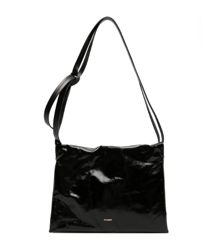 JIL SANDER Black Leather Shoulder Handbag