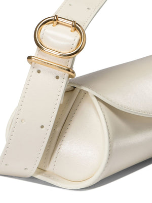 JIL SANDER Cannolo Mini White Leather Crossbody Bag