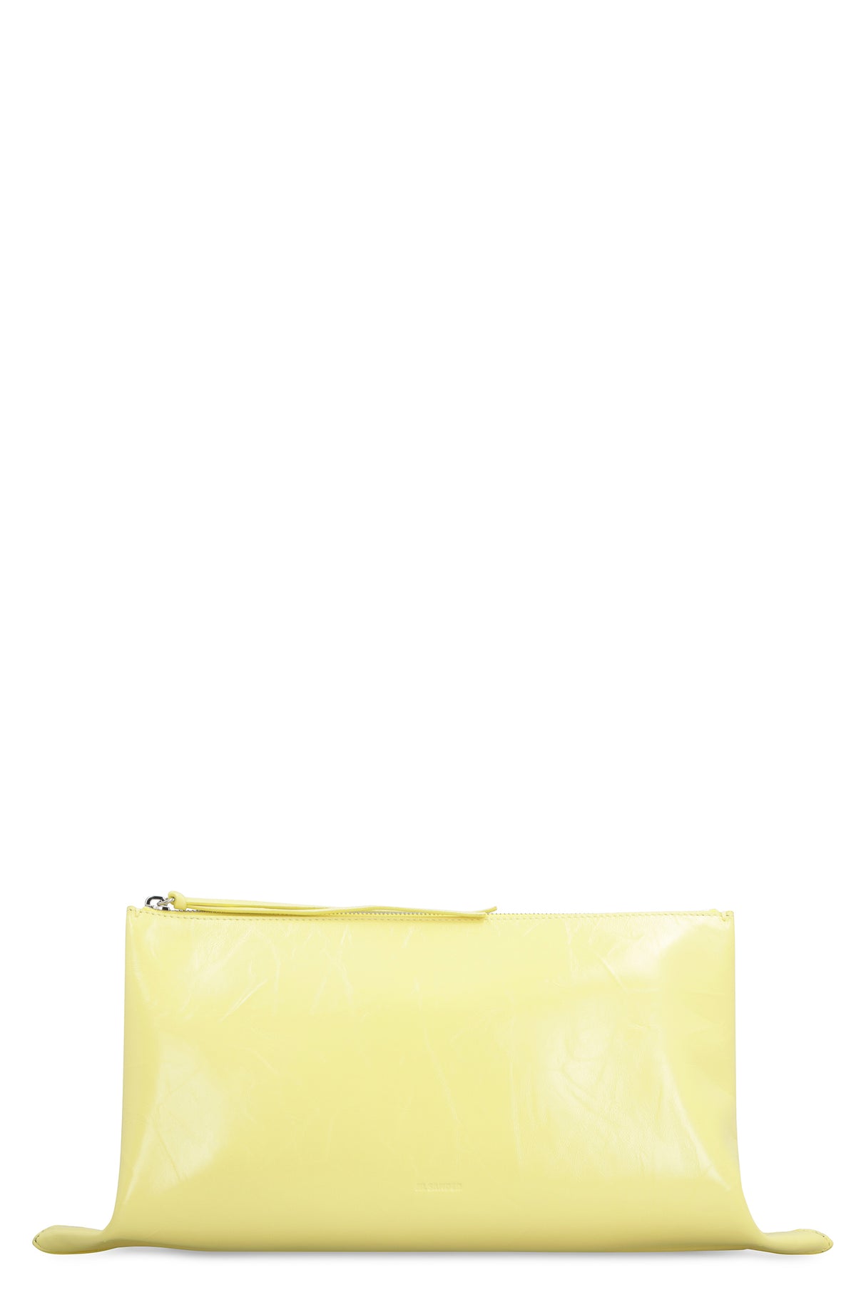 Yellow Leather Clutch - SS23 Collection for Women
