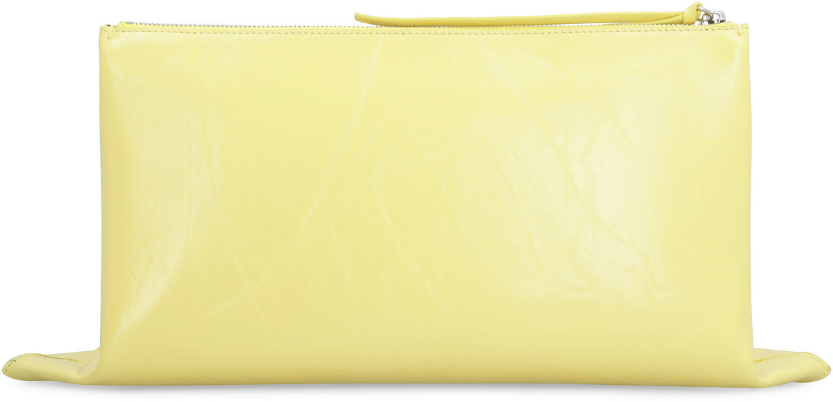 JIL SANDER Sunny Yellow Leather Clutch for Women - SS23 Collection