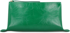 JIL SANDER Green Leather Clutch for Women - SS23 Collection