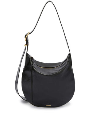 JIL SANDER Black Leather Shoulder and Crossbody Bag for Women - SS24 Collection