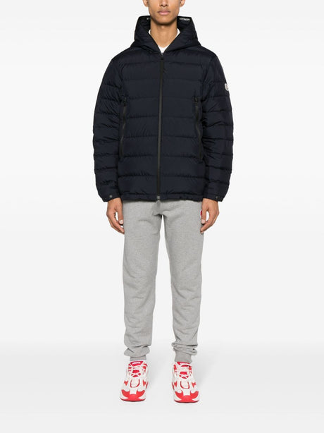 MONCLER Navy Short Down Jacket with Hood - Contemporary Men's Outerwear