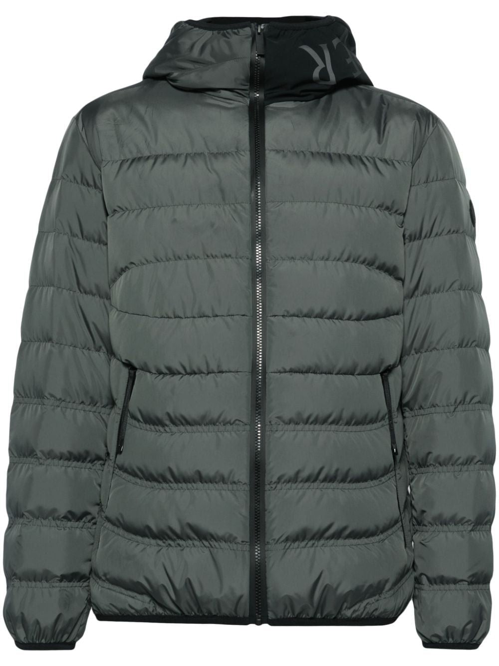 MONCLER Men's Short Down Jacket - Recycled Materials, Logo Patch, Regular Fit - Green (SS24)