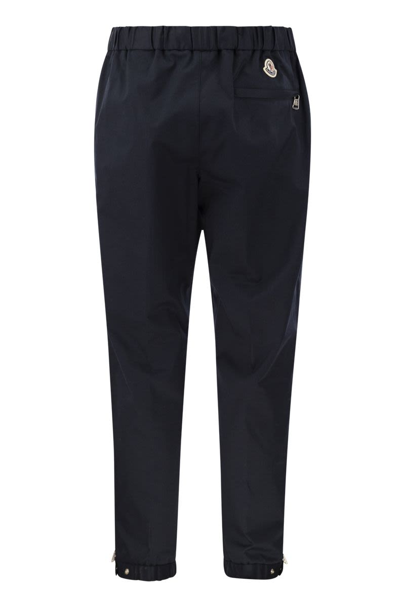 MONCLER Blue Cotton Gabardine Joggers for Men - Mid-Season Must-Have