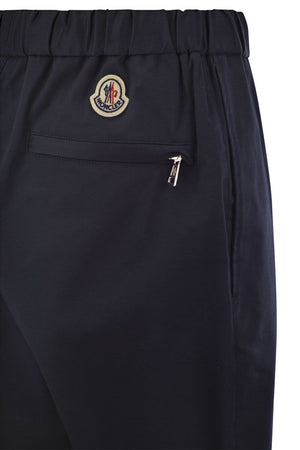 Quần ống rộng Moncler vải gabardine màu xanh cho nam - Bộ sưu tập Mùa giữa