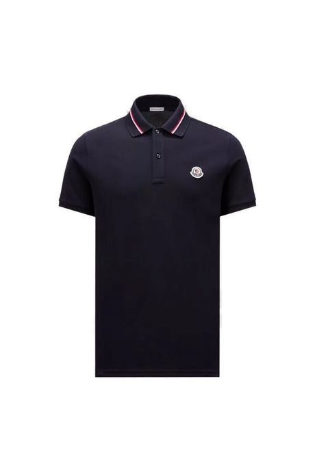 MONCLER Men's Short Sleeve Polo Shirt in Blue for SS24