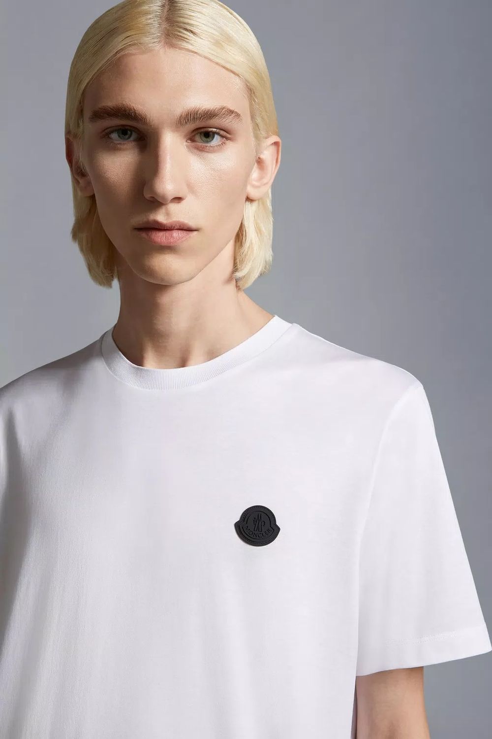 MONCLER Men's White Cotton T-Shirt for SS24 by top fashion brand