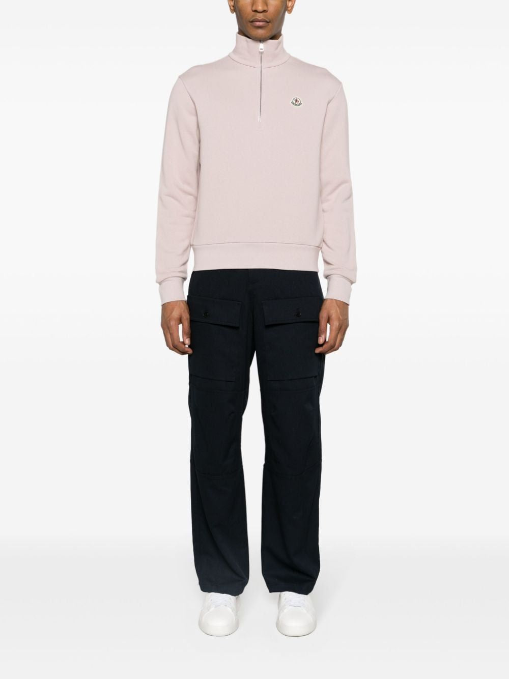 MONCLER Light Purple Cotton Sweatshirt for Men - Spring/Summer 2024 Collection