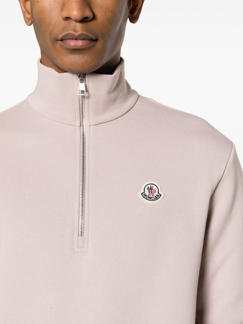 MONCLER Light Purple Cotton Sweatshirt for Men - Spring/Summer 2024 Collection