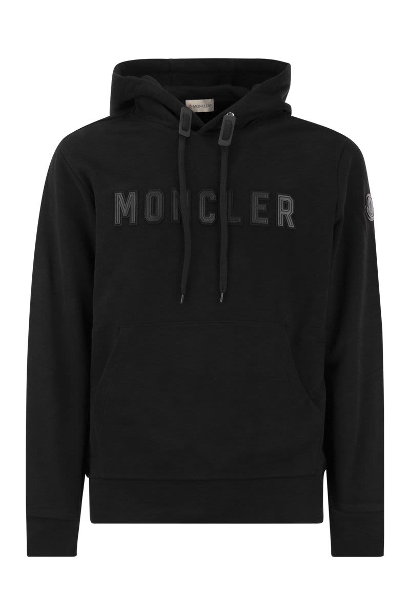 MONCLER Men's Logo-Printed Cotton Hoodie for SS24