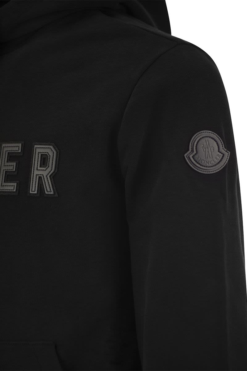 MONCLER Men's Logo-Printed Cotton Hoodie for SS24