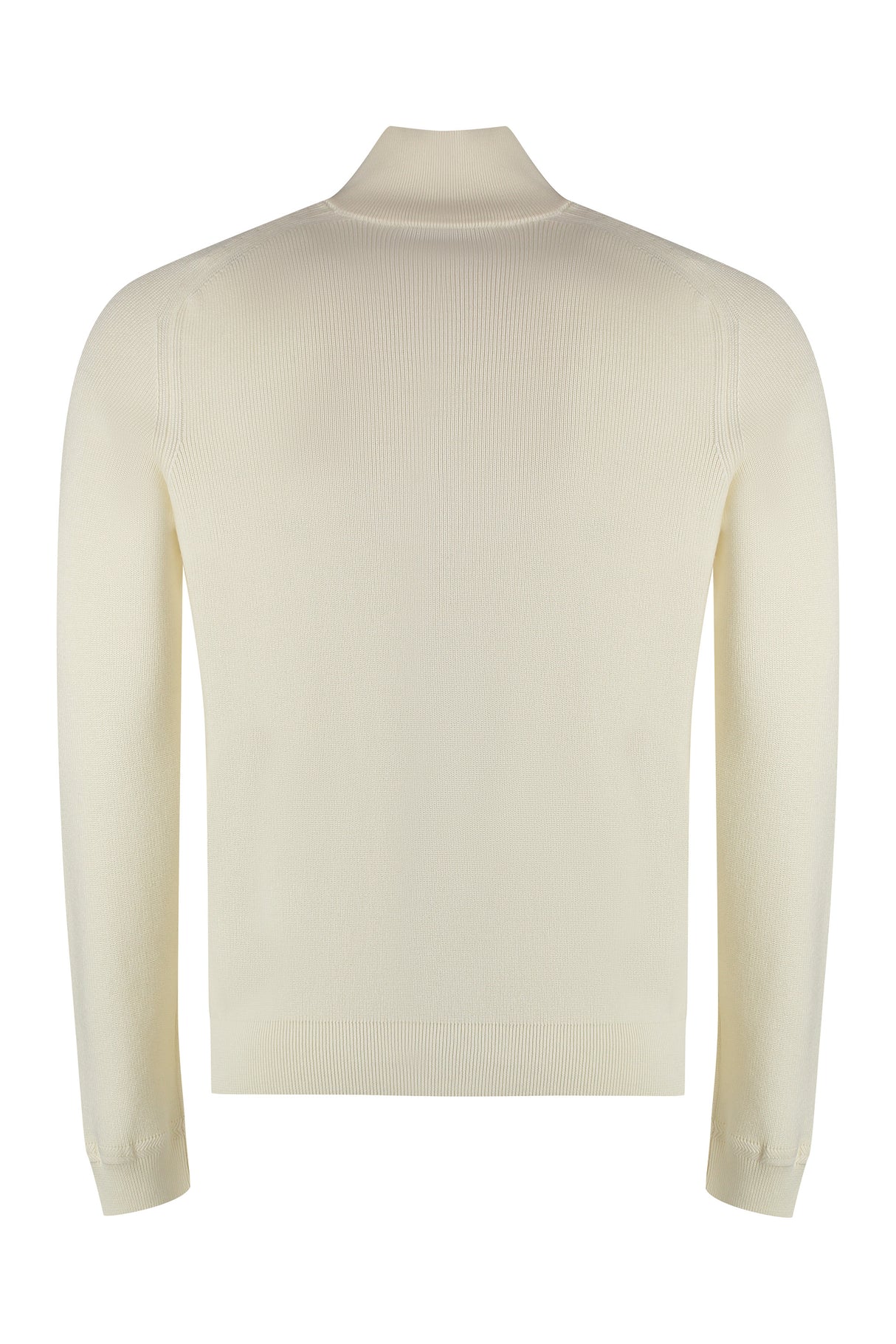 MONCLER Men's Panna Knit Sweater with Logo Patch and Ribbed Edges